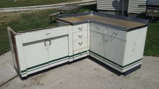Youngstown Mullins Vintage Metal Steel Kitchen Cabinets 1950s Mid Century Mod