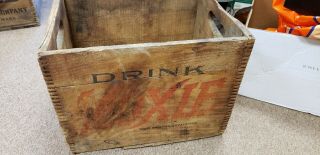 Estate Vintage Antique Advertising Moxie Soda Bottle Wooden Box Crate