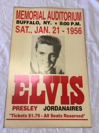 Vintage Elvis Presley Concert Poster 1956 Buffalo NY Jordanaires On Cardboard 2