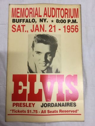 Vintage Elvis Presley Concert Poster 1956 Buffalo NY Jordanaires On Cardboard 4