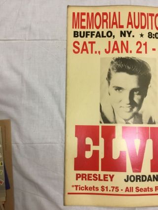 Vintage Elvis Presley Concert Poster 1956 Buffalo NY Jordanaires On Cardboard 7