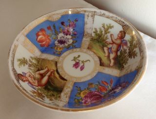 Vintage Vienna Meissen Dresden Porcelain Puitti Gold Gilded Cup & Saucer / Bowl 3