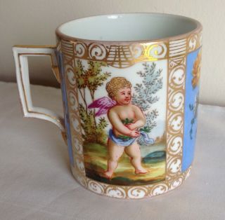 Vintage Vienna Meissen Dresden Porcelain Puitti Gold Gilded Cup & Saucer / Bowl 5