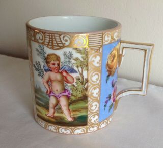 Vintage Vienna Meissen Dresden Porcelain Puitti Gold Gilded Cup & Saucer / Bowl 7