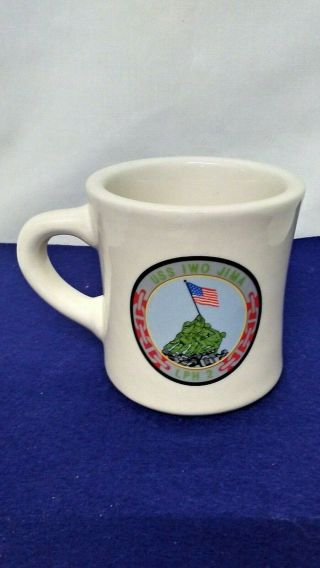Rare Vintage Uss Iwo Jima Lph - 2 U.  S.  Navy First Class Officer Coffee Mug