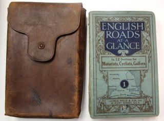 11x Vintage English Roads At A Glance Paperback Booklets In Leather Case - M25