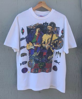 Vtg Rare 90s Bob Dylan Santana 1993 Tour T - Shirt Xl Hanes Single Stitch Usa Made