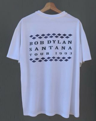 Vtg Rare 90s Bob Dylan Santana 1993 Tour T - Shirt XL Hanes Single Stitch USA Made 2
