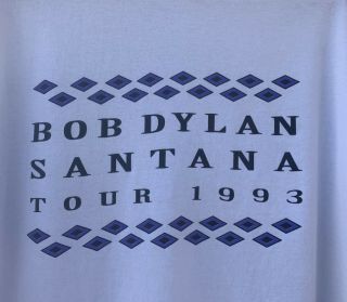 Vtg Rare 90s Bob Dylan Santana 1993 Tour T - Shirt XL Hanes Single Stitch USA Made 4