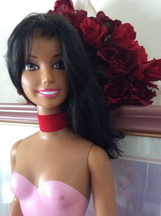 Vintage 1992 My Size Barbie Tan 38 Inches Disney Black Hair Scratches