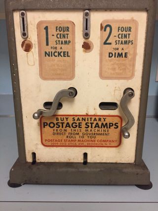 Vintage Postage Stamp Machine Co Ny Vending Machine 4¢ Stamps Late ‘50’s