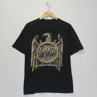 Vintage Slayer Touring In The Abyss 1991 Tour Band Rock T - Shirt Black