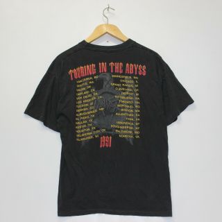 Vintage Slayer Touring In The Abyss 1991 Tour Band Rock T - Shirt Black 2