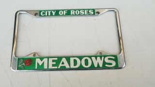 Bud Meadows Pontiac Portland Oregon Of Vintage License Plate Frame Rare
