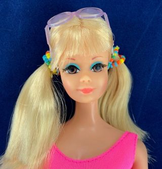 Vintage Barbie Mod 1970 - 71 Tnt Pj Doll 1118 W/ Ss Beads Glasses