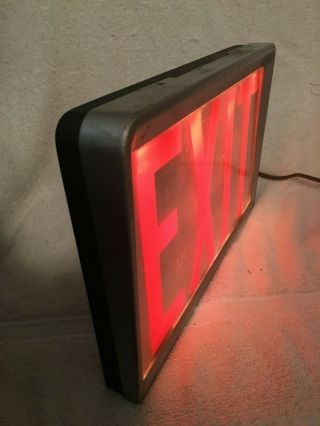 Vintage 1950 ' s Day - Brite Lighted Electric Steel Lucite Acrylic Exit Sign 4