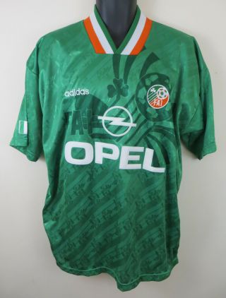 Adidas Republic Of Ireland 1994 - 95 Home Football Shirt Jersey Vtg Large L 40/42