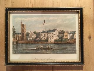 Antique / Vintage Rowing / Regatta Print “ Pair Oared Outrigger” London Rowing