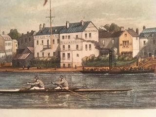 Antique / Vintage Rowing / Regatta Print “ Pair Oared Outrigger” London Rowing 2