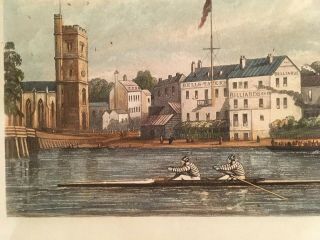 Antique / Vintage Rowing / Regatta Print “ Pair Oared Outrigger” London Rowing 3