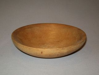 Old Antique Vtg 19th C 1800s Small 6 " Dia Turned Wood Food Bowl Wooden