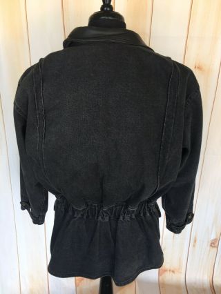 Vtg Woolrich Black Denim Blanket Lining Jacket Chore Work Coat Men’s Medium 2