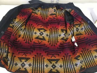 Vtg Woolrich Black Denim Blanket Lining Jacket Chore Work Coat Men’s Medium 3