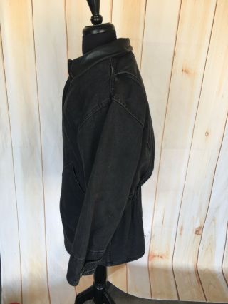 Vtg Woolrich Black Denim Blanket Lining Jacket Chore Work Coat Men’s Medium 7