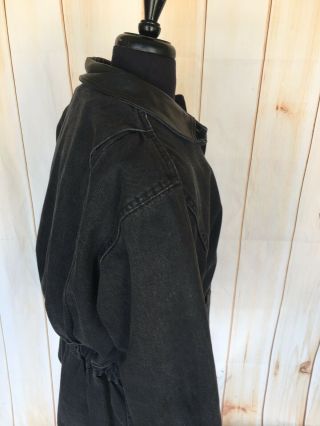 Vtg Woolrich Black Denim Blanket Lining Jacket Chore Work Coat Men’s Medium 8