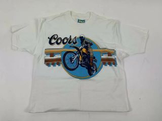 Vintage 1980s Coors Dirt Bike T Shirt Sz Medium Single Stitch Tee Made In Usa