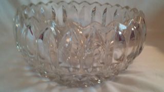 Vintage Cut Glass Punch Bowl 10 Inch with 8 Cups Solid Glass Bowl 5