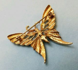 Vintage RARE PANETTA BUTTERFLY BROOCH PIN Faux Turquoise Red Rhinestones scb822 7