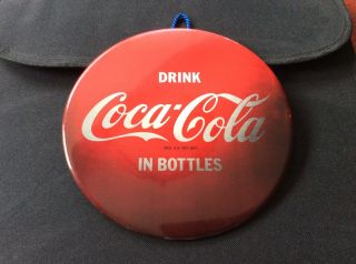 Vintage Drink Coca Cola In Bottles 9 " Celluloid Button Soda Pop Coke Shadow Sign