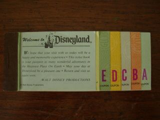 Old Vintage Disneyland 11 Adventures Adult Ticket Book $6.  50 A B C D E
