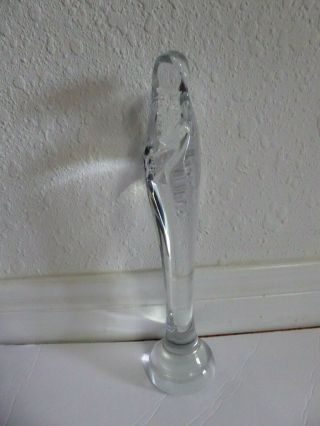 Vintage Daum France Madonna With Child Crystal Glass Figurine On Lighted Stand