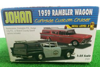 JOHAN 1959 Rambler Wagon Curbside Custom Cruiser 1:25 Model Kit 2101 Unbuilt 3