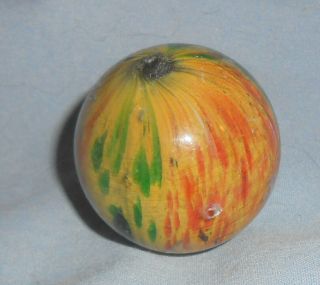 Stunning Vintage Yellow Green & Red Onionskin Marble 1.  5 Inches In Diameter