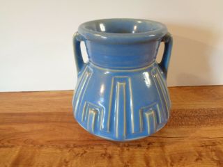 Vintage Roseville Solid Colors Art Deco Pottery Vase 4 " W/handles
