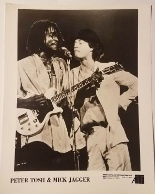 Mick Jagger & Peter Tosh - Vintage Record Label Press Photo - 1979 Ati Talent