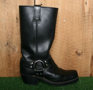 Vintage Frye 77300 Black Leather Harness Motorcycle Boots Women 