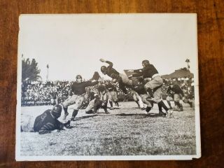 Vintage Photograph -,  Early Football With Leather Helmets