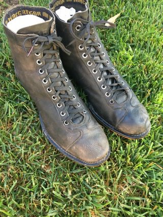 Awesome Old Rare Antique 1940s Circa All Leather Adult Football Cleats Boots