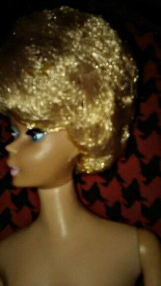 VHTF Vintage TRUE (NOT A PLATINUM) WHITE GINGER Bubble Cut Barbie Doll 1961 RARE 2