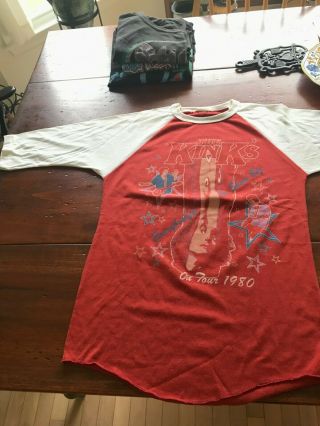The Kinks Vintage Rare Concert T - Shirt 3/4 Sleeves