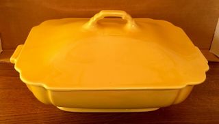 Vintage Riviera Yellow Covered Casserole Dish From Homer Laughlin