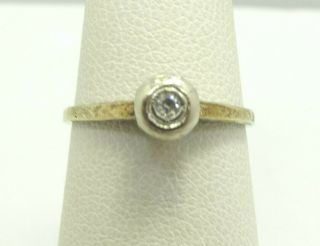 Vintage 14k Yellow Gold White Gold Setting Diamond Ring Size 6 1.  7 Grams M229