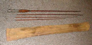Vintage Montague Flash Split Bamboo Fly Fishing Rod Usa With 2 - Tips & Cloth Case