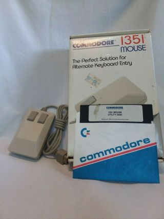 Vintage Commodore 64/128 Mouse 1351 With Floppy Disk -