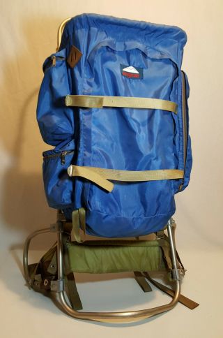 Vintage Jansport External Frame Blue Backpack,  Hip Wings Usa Hiking Camping