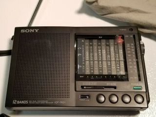 Sony ICF - 7601 Radio 12 - Band Receiver FM/MW/SW Analog Portable Vintage Antenna 3